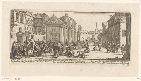 Wounded at a hospital, Jacques Callot, 1677 - 1690 Canvas Print