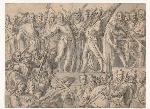 Schutterij consisting of thirty-eight men, Cornelis Ketel, 1558 - 1616 Canvas Print