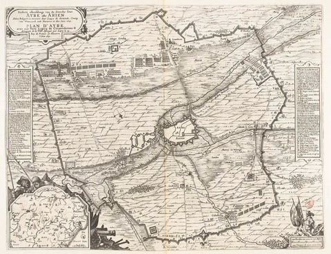 Map of has siege of Aire-sur-la-Lys, 1641, Pieter Hendricksz. Schut (attributed to), 1649 Canvas Print