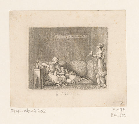 Oriental man and woman on a divan, Daniel Nikolaus Chodowiecki, 1782 Canvas Print