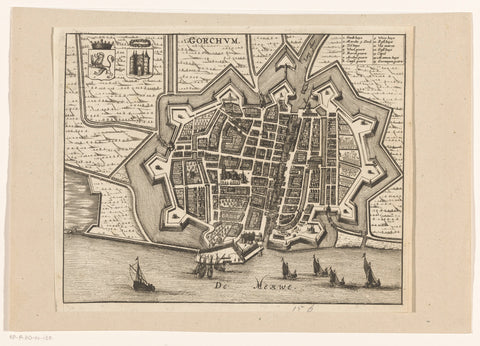 Map of Gorinchem, anonymous, 1657 - 1690 Canvas Print