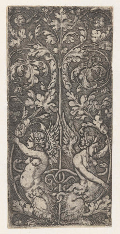 Ornament met twee sfinxen, Monogrammist AC (16e eeuw), 1520 - 1562 Canvas Print