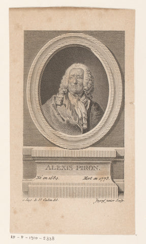 Portret van Alexis Piron, François Robert Ingouf, 1778 - 1787 Canvas Print