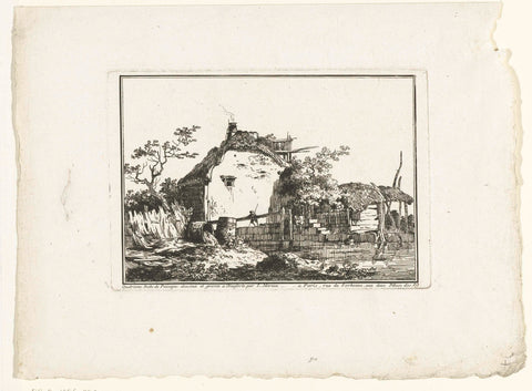 Farmhouse with haystack on the water, Louis Gabriel Moreau, 1770 - 1801 Canvas Print