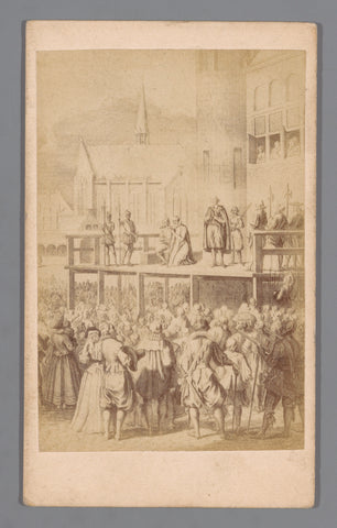 Photo reproduction of an engraving of the execution of Johan van Oldenbarnevelt on 13 May 1619, anonymous, 1850 - 1900 Canvas Print