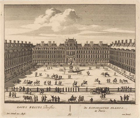 View of the Louvre in Paris, anonymous, 1675 - 1711 Canvas Print