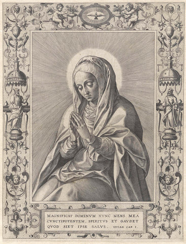 Maagd Maria, Johannes Wierix (possibly), 1559 - 1635 Canvas Print