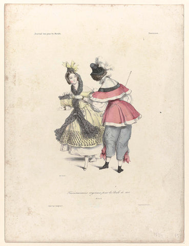 Journal des Gens du Monde, 1834, Nos. 3 and 4 :Travestissements originalaux (...), anonymous, 1834 Canvas Print