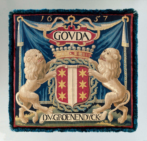 Cushion cover with the city coat of arms of Gouda, A. Spoonbill (attributed to), 1657 Canvas Print