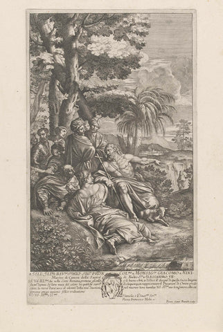 Johannes de Doper predikend, Pietro Sante Bartoli, 1645-1700 Canvas Print