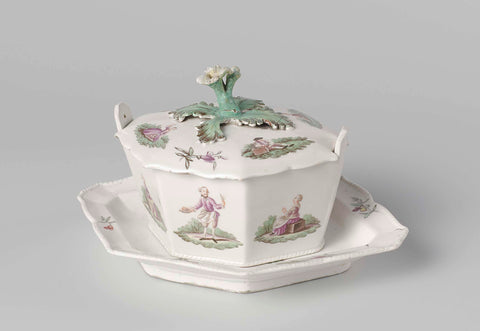 Butter dish, Weesper porseleinfabriek, c. 1759 - c. 1771 Canvas Print