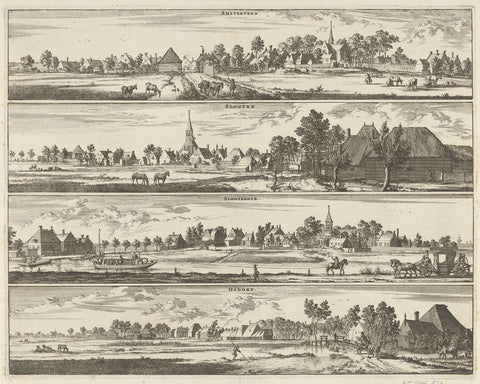 View of Amstelveen, Sloten, Sloterdijk and Osdorp, Jan Luyken, 1693 - 1726 Canvas Print