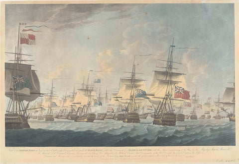 Battle of Kamperduin (1797): attack by the British fleet, Robert Dodd, 1798 Canvas Print