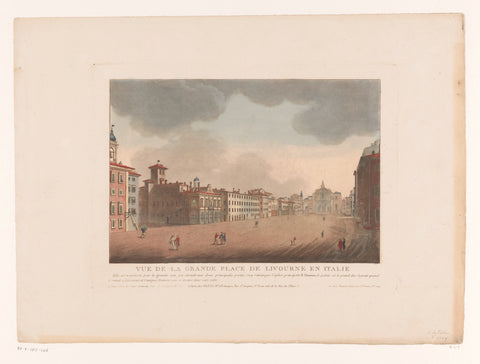 View of Piazza Grande at Livorno, Louis Lecoeur, 1812 - 1814 Canvas Print