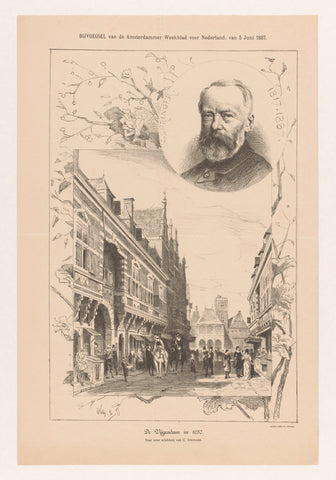 Portrait of Cornelis Springer and the Vijgendam, Willem Steelink (II), 1887 Canvas Print