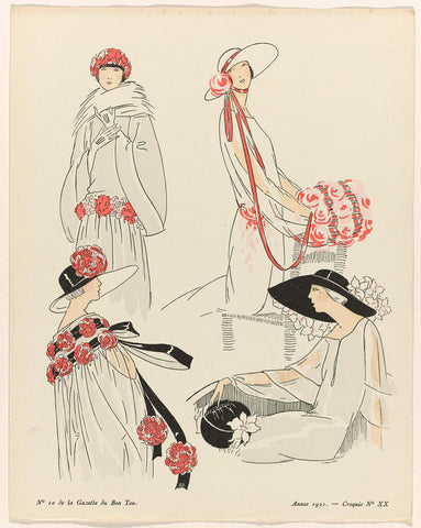 Gazette du Bon Ton, 1921 - No. 10: Sketch No XX, anonymous, 1921 Canvas Print