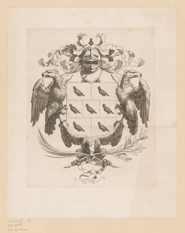 Coat of arms of the Marillac family, Claude Mellan, 1608 - 1688 Canvas Print