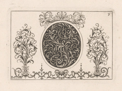 Medallion and ornaments, anonymous, in or after 1709 Canvas Print