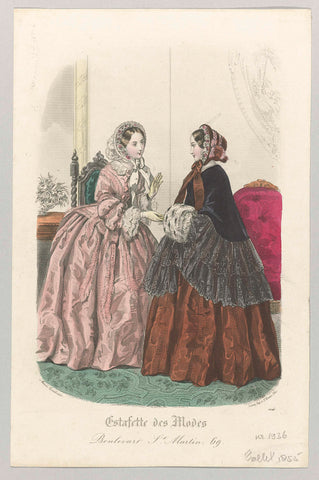 Estafette des Modes, 1855, No. 1936, anonymous, 1855 Canvas Print