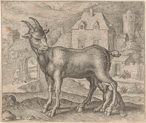 Fable of the Goat and the Young Wolf, Aegidius Sadeler, 1608 Canvas Print