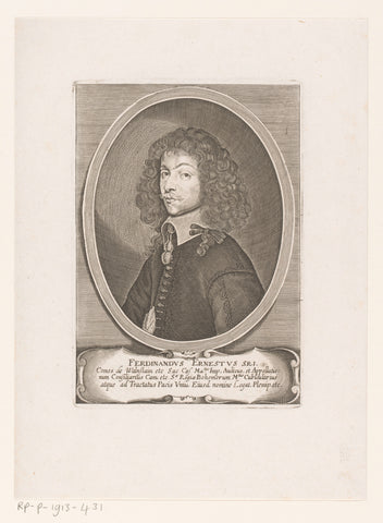 Portrait of Ferdinand Ernst, Count von Waldstein, Matthäus Merian (II), 1652 Canvas Print