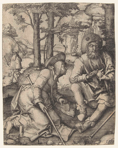 Three Pilgrims, Lucas van Leyden, 1506 - 1510 Canvas Print