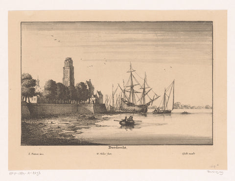 View of Dordrecht, Wenceslaus Hollar, 1651 Canvas Print