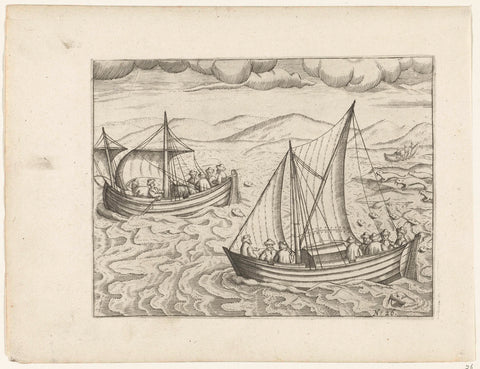 The departure of the island, 1597, anonymous, 1615 - 1617 Canvas Print