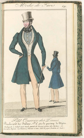 Petit Courrier des Dames, 25 May 1829, No. 641 : Redingote à Schal vert soule..., anonymous, 1829 Canvas Print