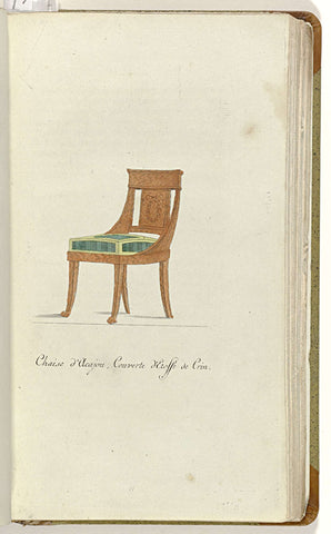 Elegantia, or magazine of fashion, luxury and taste for ladies, April 1809, t.o. pag. 125: Chaise d'Ajacou..., anonymous, 1809 Canvas Print