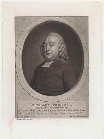 Portrait of Benjamin Frieswijk, Benjamin Samuel Bolomey, 1790 Canvas Print