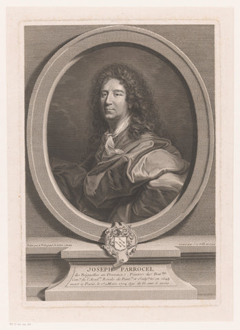 Portrait of Joseph Parrocel, Johann Georg Wille, 1744 Canvas Print