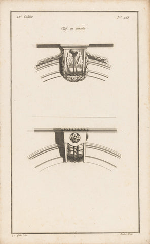 Sluitstenen met bladmotieven, Jean Pelletier, 1772 - 1779 Canvas Print