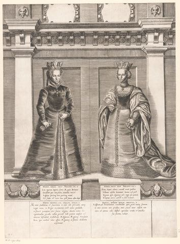 Portrait of Mary I of England and Maria Emanuela of Portugal, Gaspare Oselli, 1569 Canvas Print