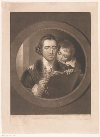 Portrait of artist Benjamin West with his son Raphael, Valentine Green, 1775 Canvas Print