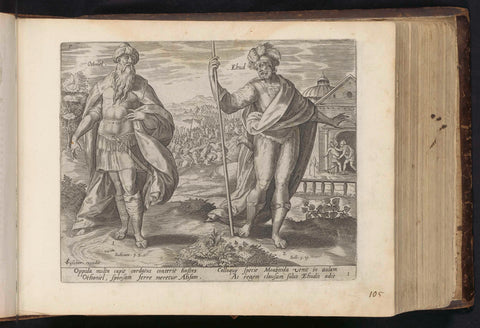 Otniël en Ehud, Hans Collaert (I) (attributed to), 1646 Canvas Print