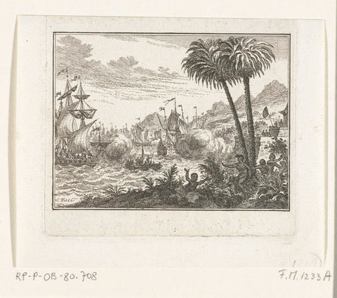 Conquest of Ambon, 1606, Simon Fokke, 1782 - 1784 Canvas Print