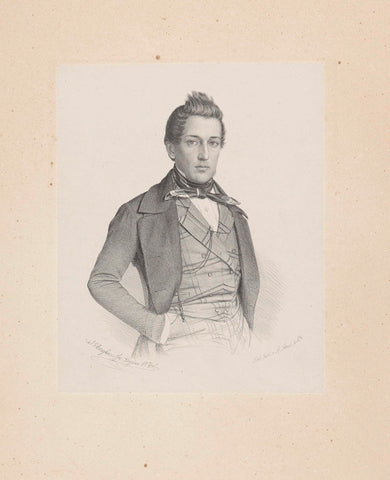 Portrait of L. J. Delbaere, Johann Peter Berghaus, 1847 Canvas Print