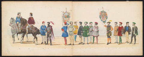 Masquerade of the Leiden students, 1855 (plate 13), Gerardus Johannes Bos, 1855 Canvas Print