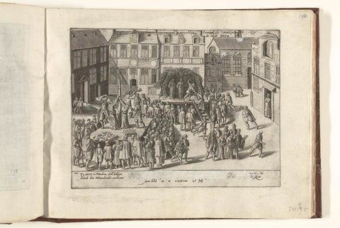 Bruges monks at the stake, 1578, Frans Hogenberg, 1578 - 1580 Canvas Print