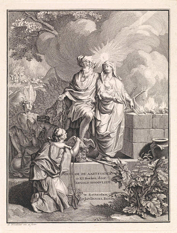 Allegorical title page with patriarch Abraham and Truth, Jan Wandelaar, 1728 Canvas Print