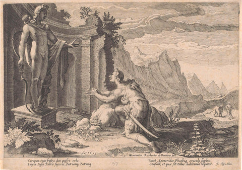 Cadmus consults the oracle of Delphi, Hendrick Goltzius (workshop or), 1615 Canvas Print