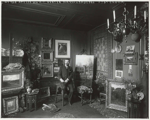 The painter A.M. Gorter in his studio, Nassaukade 362, Amsterdam, Sigmund Löw, 1903 Canvas Print