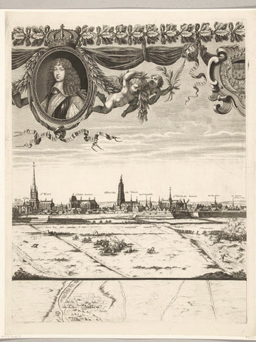 Relief of Arras, besieged by the Spaniards (top row, plate 3), 1654, Nicolas Cochin, 1655 Canvas Print