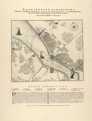 Map with the Dutch forts on the Scheldt, 1747, anonymous, 1747 Canvas Print