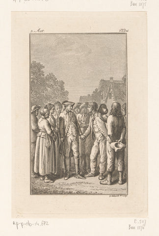 Herr von Pless thanks Franz and the villagers for its rescue, Daniel Nikolaus Chodowiecki, 1784 Canvas Print