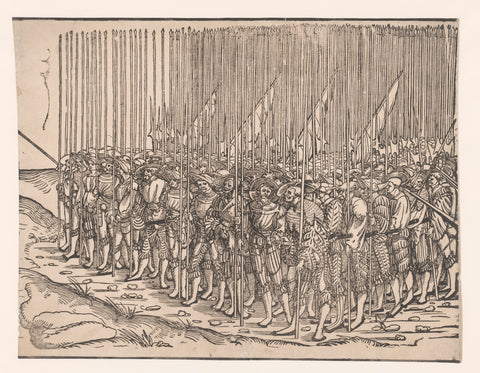 Groep landsknechten, anonymous, Erhard Schön (possibly), 1534 - 1535 Canvas Print