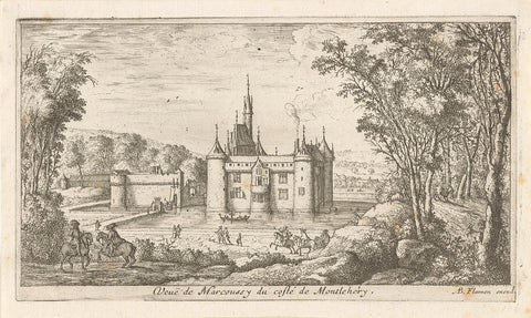 Landscape with castle, Albert Flamen, 1648 - 1692 Canvas Print