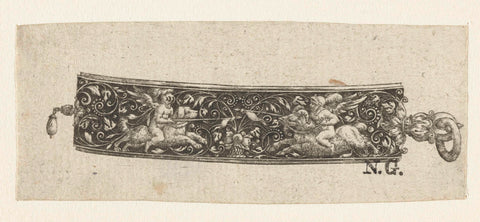 Bracelet with putti riding on a dog, Abraham van den Hecken, c. 1610 Canvas Print