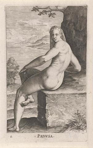 Waternimf Padusa, Philips Galle, 1587 Canvas Print